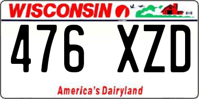 WI license plate 476XZD