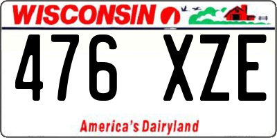WI license plate 476XZE