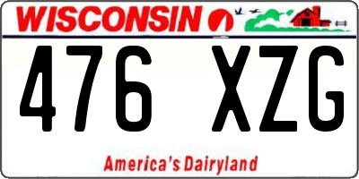WI license plate 476XZG
