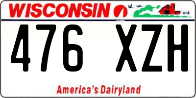 WI license plate 476XZH