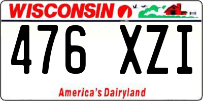 WI license plate 476XZI