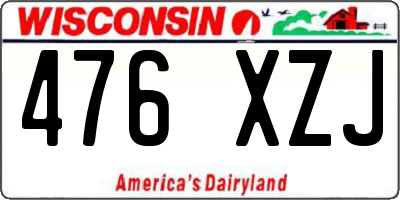 WI license plate 476XZJ
