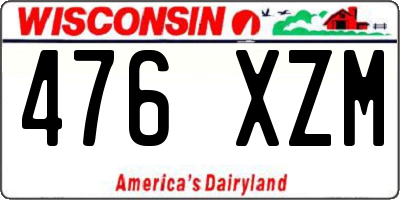 WI license plate 476XZM