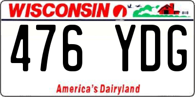 WI license plate 476YDG