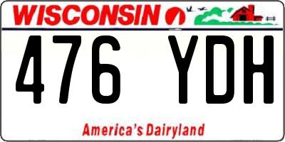 WI license plate 476YDH