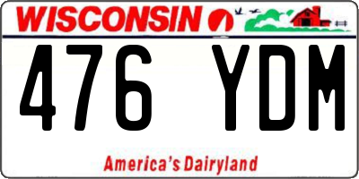 WI license plate 476YDM