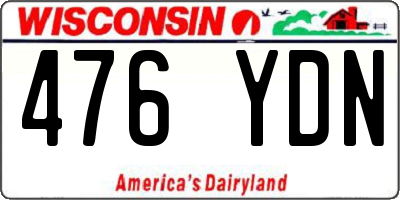 WI license plate 476YDN