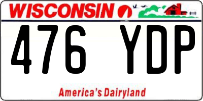 WI license plate 476YDP