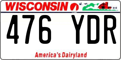 WI license plate 476YDR