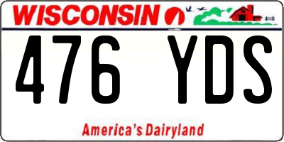 WI license plate 476YDS