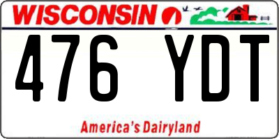 WI license plate 476YDT
