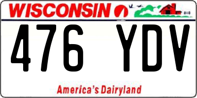 WI license plate 476YDV