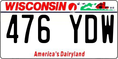 WI license plate 476YDW
