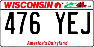 WI license plate 476YEJ