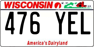 WI license plate 476YEL