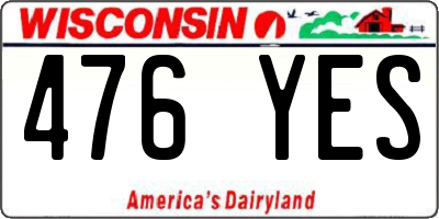 WI license plate 476YES