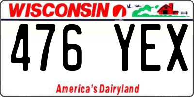 WI license plate 476YEX