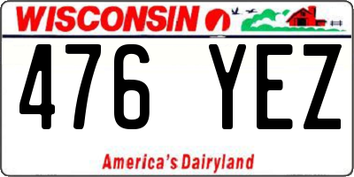 WI license plate 476YEZ