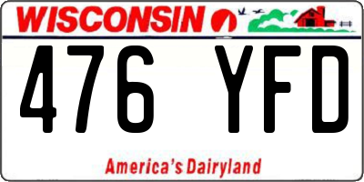WI license plate 476YFD