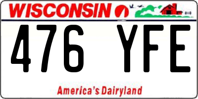 WI license plate 476YFE