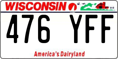 WI license plate 476YFF