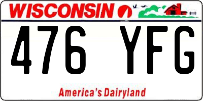 WI license plate 476YFG