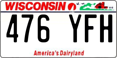 WI license plate 476YFH