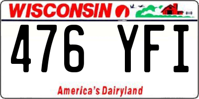 WI license plate 476YFI