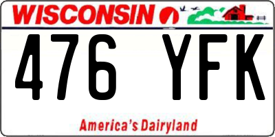 WI license plate 476YFK