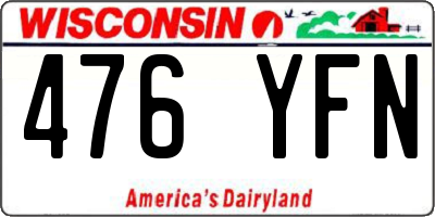 WI license plate 476YFN