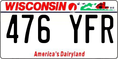 WI license plate 476YFR