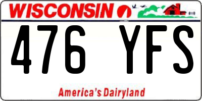 WI license plate 476YFS