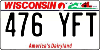 WI license plate 476YFT