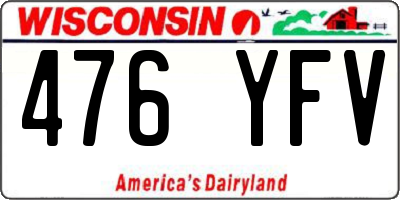WI license plate 476YFV
