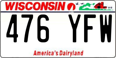 WI license plate 476YFW