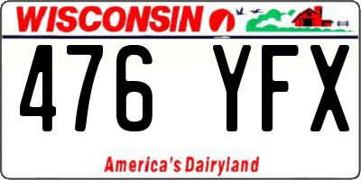 WI license plate 476YFX