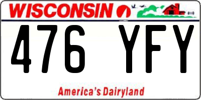 WI license plate 476YFY
