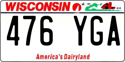 WI license plate 476YGA