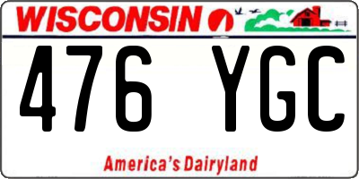 WI license plate 476YGC