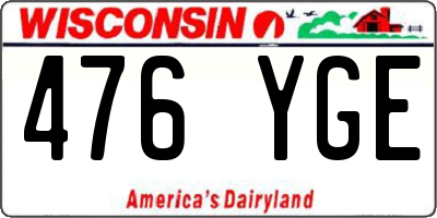 WI license plate 476YGE