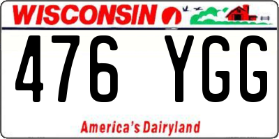 WI license plate 476YGG
