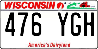 WI license plate 476YGH