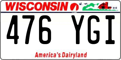 WI license plate 476YGI