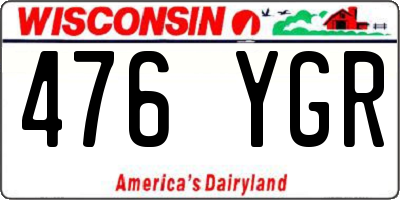 WI license plate 476YGR