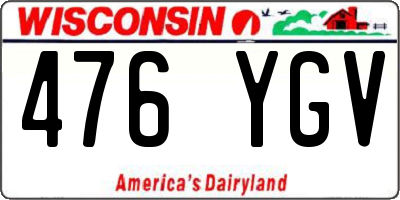 WI license plate 476YGV