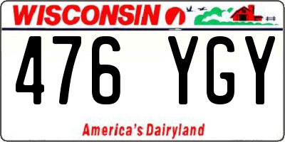 WI license plate 476YGY