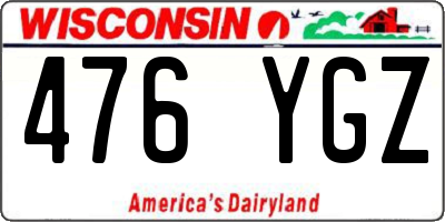WI license plate 476YGZ