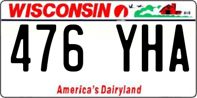 WI license plate 476YHA