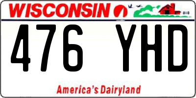 WI license plate 476YHD