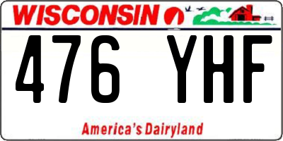 WI license plate 476YHF